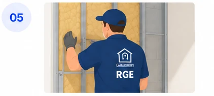 Étape 5 : un artisan RGE pose l’isolation