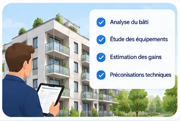 Étude de l’immeuble : analyse du bâti, des équipements, estimation des gains, préconisations