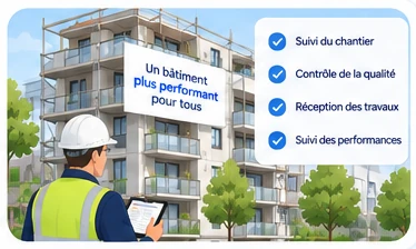 Suivi du chantier de l’immeuble : contrôle de la qualité, réception des travaux, suivi des performances