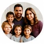 Portrait d’une famille avec trois enfants